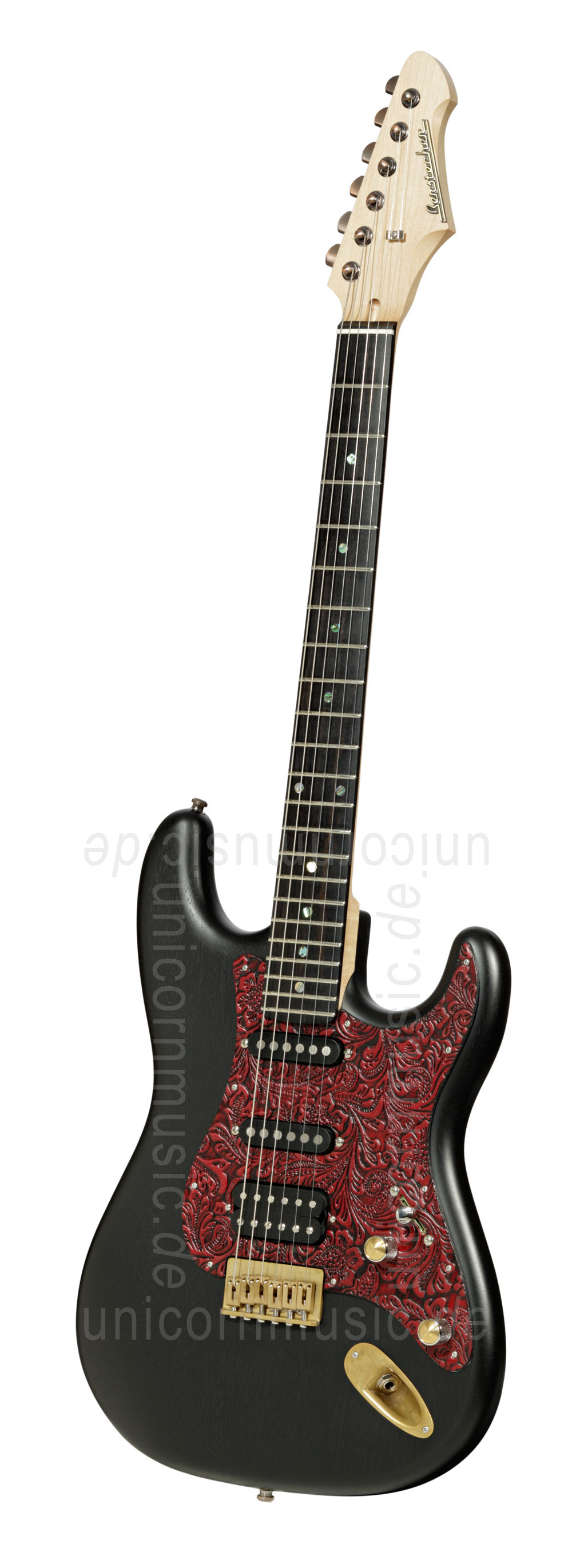 to article description / price Electric Guitar BERSTECHER Vintage 2018 - Black / Floral Red + hard case - made in Germany