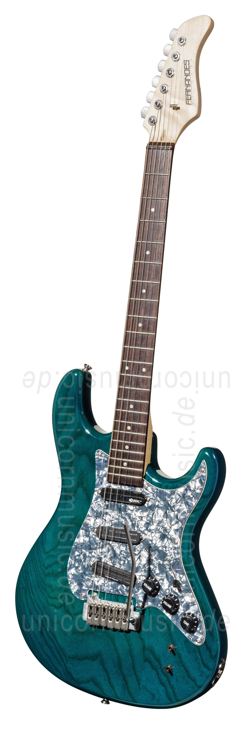to article description / price Electric Guitar FERNANDES RETROROCKET ELITE 2007 - See Thru Blue - Sustainer + Case