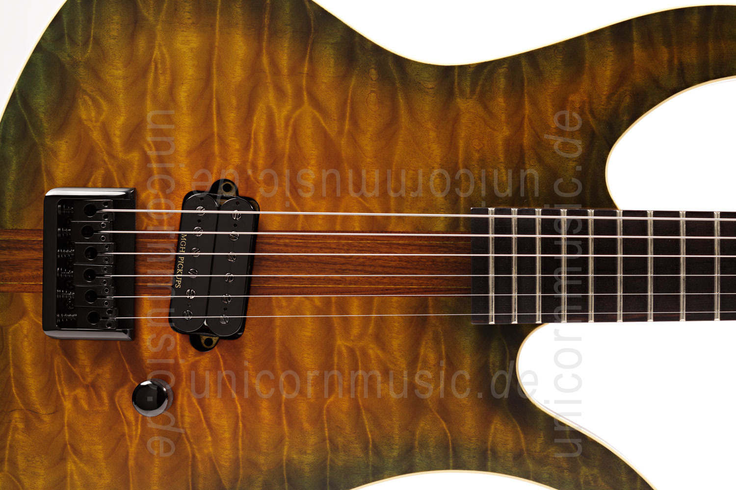 to article description / price Electric MGH GUITARS Blizzard Beast Deluxe - green amber burst  - made in Germany