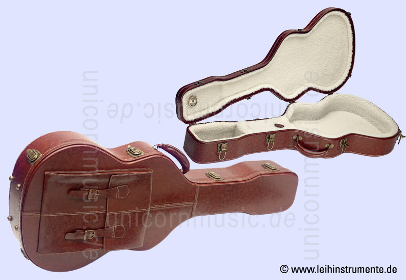 to article description / price Deluxe Leather-Bound Hardshell Case With Wool Interior For Classical Guitar