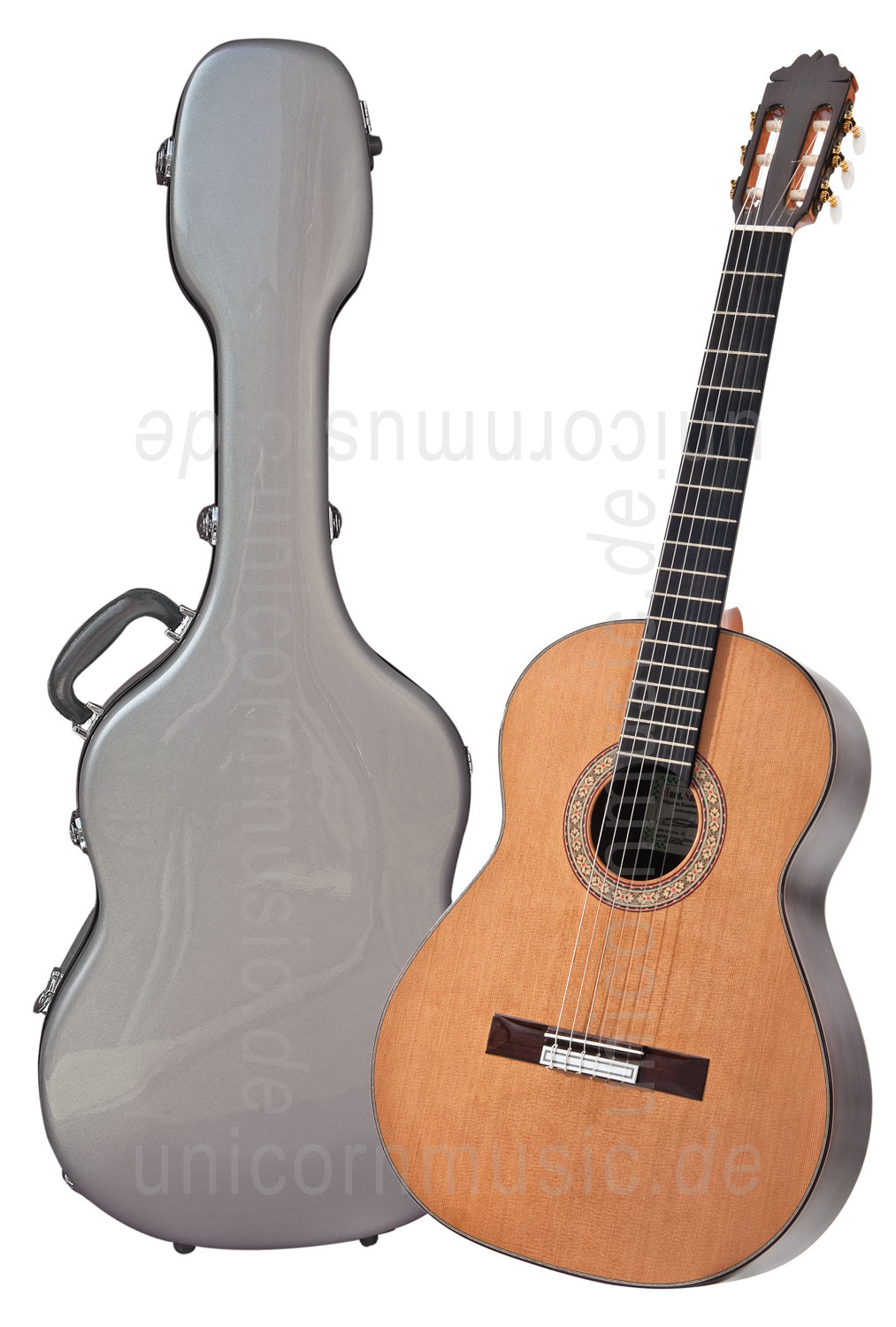 to article description / price Spanish Classical Guitar HERMANOS SANCHIS LOPEZ Model EXTRA CONCIERTO CAVIUNA - all solid - cedar top + case