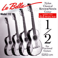 Large view Children's- Classical Guitar Strings Set 1/2 - LA BELLA 112 - normal Tension